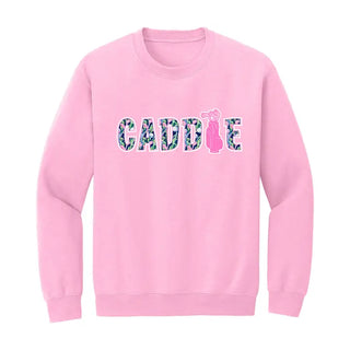 Golf Caddie Sweatshirt Funny Golf Lover Cozy Course Pullover #HPSW-CADDIE - Light Pink / Small - Graphic Sweatshirt