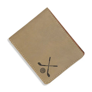 Golf Club Bifold Wallet #LMW1-BLK-CLUB - Light Brown - Wallet - Men’s