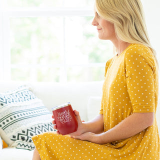 Grateful, Thankful, Blessed Garnet 12oz Insulated Tumbler