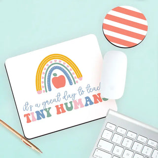 Great Day to Teach Tiny Humans Desk Set #SDESK-NTINY-STCORAL - Mousepad/Trackpad