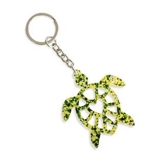 Green & Gold Glitter Turtle Keychain #ACK-SD24-TUR-GRNGDGLT - Keychain - Women’s