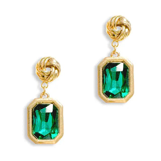Green Kate Earrings #VLJE3085-GRN - Dangle Earrings