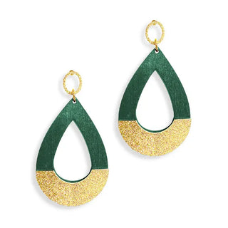 Green Stacy Earrings #VLJE10287-GRN - Dangle Earrings