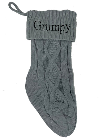 Grey Knit Stocking #M911-Grey