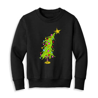 Grinchy Tree Kid’s Sweatshirt #HPSW-KDBLKMED-KDGTREE - Sweatshirt - Kids