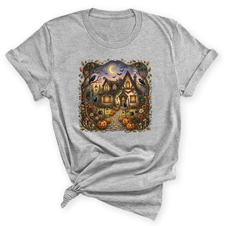 Halloween House T Shirt Fall Graphic Tee #HPTS43-HWHOUSE - Screen Printed T-Shirt - Women’s