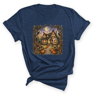 Halloween House T Shirt Fall Graphic Tee #HPTS43-HWHOUSE - Screen Printed T-Shirt - Women’s