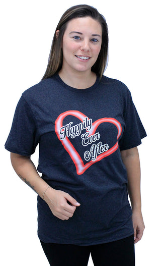 Happily Ever After Red Heart T-Shirt #HPTS43-HEA-RED - Screen Printed T-Shirt - Women’s