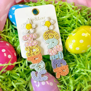 Happy Easter Pastel Earrings #VLJE6097-HE - Dangle Earrings