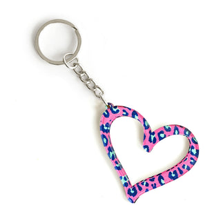 Heart Keychain #ACK-HEART-GRACE - Hot Pink Leopard - Keychain - Women’s