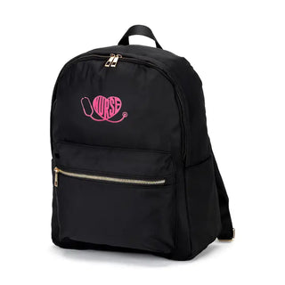 Heart Nurse Charlie Backpack Medical School Travel Water Resistant Bag #M364VL-HRTNUR - Black - Backpack - Women’s