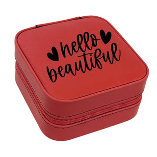 Hello Beautiful Red Jewelry Case #L2308-RED-BEAUT - Jewelry Box/Organizer