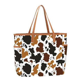 Herd That Cow Hayden Tote Western Cow Print Canvas Travel Bag #M965-COW-VLXK - Tote Bag - Women’s