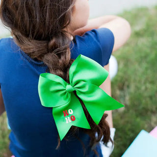 Ho Ho Green Kids Hair Bow Christmas Grosgrain Alligator Clip #M5000VL-GRN-HO - Hair Bow - Kids