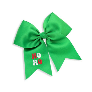 Ho Ho Green Kids Hair Bow Christmas Grosgrain Alligator Clip #M5000VL-GRN-HO - Hair Bow - Kids