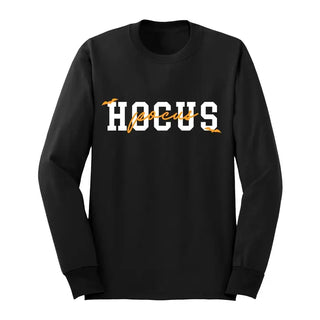 Hocus Pocus Long Sleeve Shirt Spooky Halloween Graphic Tee #HPLS-HP23 - Black / Small - T-Shirt (Graphic) - Women’s