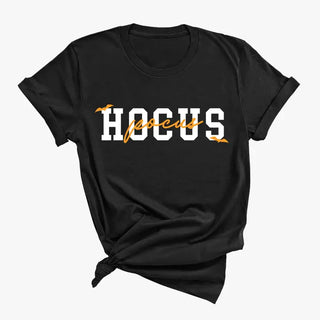 Hocus Pocus T Shirt Halloween Witch Spooky Season Graphic Tee #HPTS-HP23 - Black / Small - T-Shirt (Graphic) - Women’s