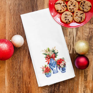 Holiday Floral Vases Hand Towel #HPHT-CHFLR - Hand Towel