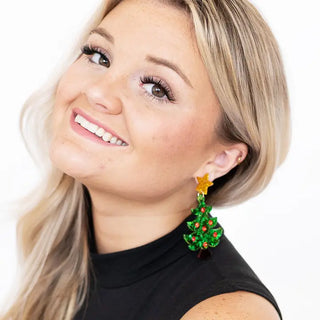 Holly Jolly Earrings #VLJE1240-TREE - Dangle Earrings