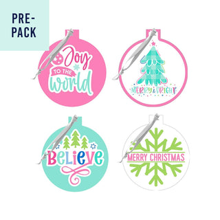 Holly Jolly Ornament 4 pc Set #SO-RD4-HJ22 - Ornament Set