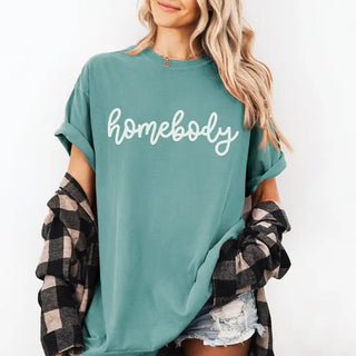 Homebody T Shirt Cozy Introvert Graphic Casual Everyday Tee #HPTS-CCSFM-HOME - Screen Printed T-Shirt - Women’s