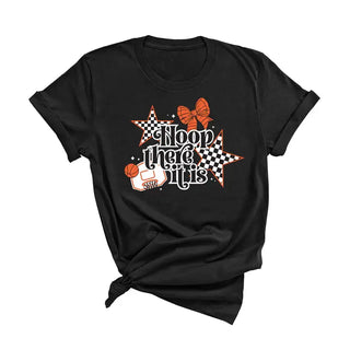 Hoop There It Is Basketball T Shirt Funny Game Day Sports Tee #HPTS-HOOP - Black / L - Screen Printed T-Shirt - Women’s