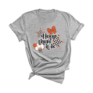 Hoop There It Is Basketball T Shirt Funny Game Day Sports Tee #HPTS-HOOP - Grey / L - Screen Printed T-Shirt - Women’s