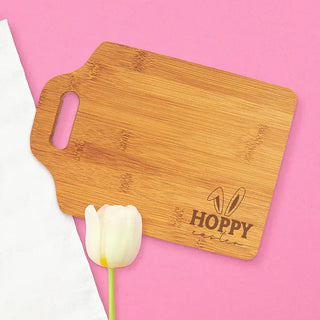 Hoppy Easter Cutting Board Bamboo Charcuterie Spring Hostess Gift #LCB896-HOP24 - Cutting Board
