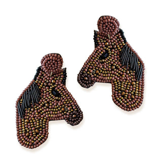 Horse Beaded Earrings Western Cowgirl Rodeo Equestrian Jewelry Gift #VLJ4105-HORSE - Dangle Earrings