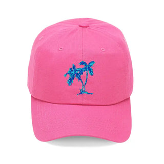 Hot Pink Palm Tree Embroidered Hat for Tropical Getaways and Fun #M190VL-HTPK-PALMS - Baseball Cap - Women’s