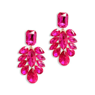 Hot Pink Showstopper Earrings #VLJE7795-HTPK - Dangle Earrings