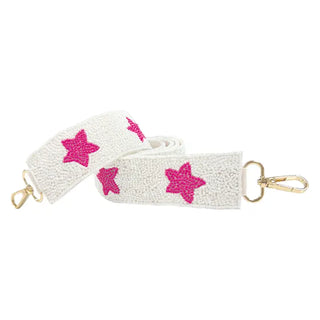 Hot Pink Star Beaded Crossbody Strap #MNA107VL-HTPKSTAR - Bag Strap - Women’s