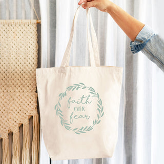 Faith over Fear Canvas Tote
