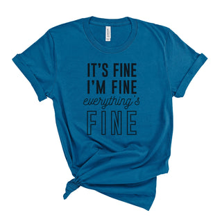 Dark Teal Everything's Fine T-shirt - Size Large 