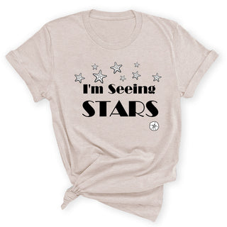 I’m Seeing Stars Starfish Beach Shirt Coastal Ocean Graphic Tee #HPTS43-STARS-W - Small / Heather Natural - Screen