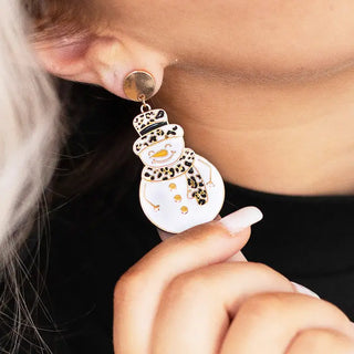I’m Snow Cute Snowman Earrings #VLJE425-LPRDSNOW - Dangle Earrings