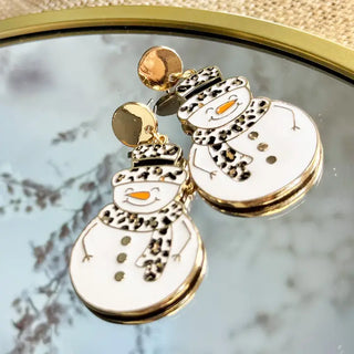I’m Snow Cute Snowman Earrings #VLJE425-LPRDSNOW - Dangle Earrings