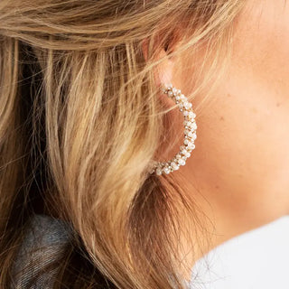 Ivory Miley Earrings #VLJE3717-IVORY - Hoop Earrings