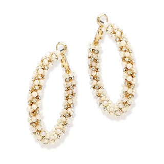 Ivory Miley Earrings #VLJE3717-IVORY - Hoop Earrings