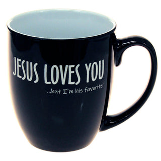Jesus Loves You Large Black 16oz Coffee Mug #LMG6K-JESUS-LOVES