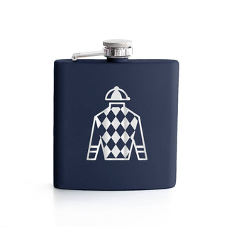 Jockey Jersey Navy 6 oz Flask Horse Racing Derby Gift Equestrian Barware #TWBF6-JJ-NAVY - Flask