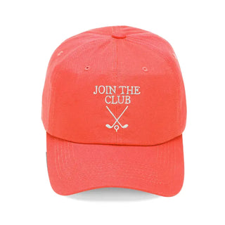 Join the Club Golf Hat Funny Embroidered Baseball Cap Women#M190VL-CORAL-CLUB - Baseball Cap - Women’s