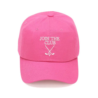 Join the Club Golf Hat Funny Embroidered Pink Baseball Cap Women #M190VL-HTPK-CLUB - Baseball Cap - Women’s