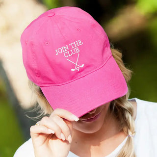 Join the Club Golf Hat Funny Embroidered Pink Baseball Cap Women #M190VL-HTPK-CLUB - Baseball Cap - Women’s
