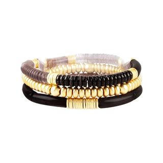 Kayla Bracelet Stack #VLJB2869 - Black - Jewelry Set