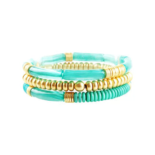 Kayla Bracelet Stack #VLJB2869 - Mint - Jewelry Set