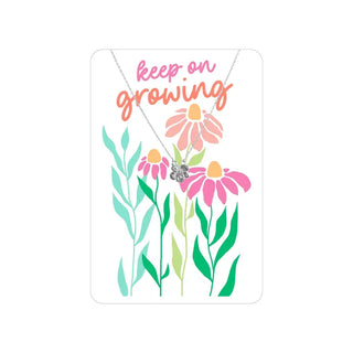 Keep Growing Keepsake Necklace Card #VLJC-1359SV-FLOW - Pendant/Charm Necklace