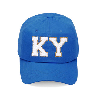 Kentucky Varsity Letter Hat Blue Embroidered Baseball Cap For Women #L190-RBL-PCRMKY - Baseball Cap - Women’s