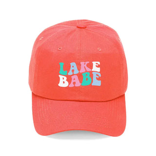 Lake Babe Embroidered Baseball Cap Lake Life Hat for Women #M190VL-CORAL-LAKEB - Baseball Cap - Women’s