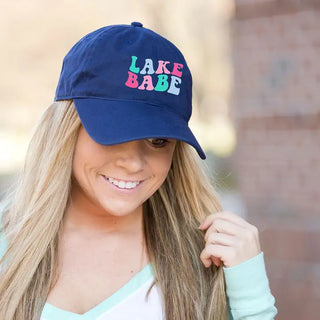 Lake Babe Embroidered Baseball Cap Lake Life Hat for Women#M190VL-NAVY-LAKEB - Baseball Cap - Women’s